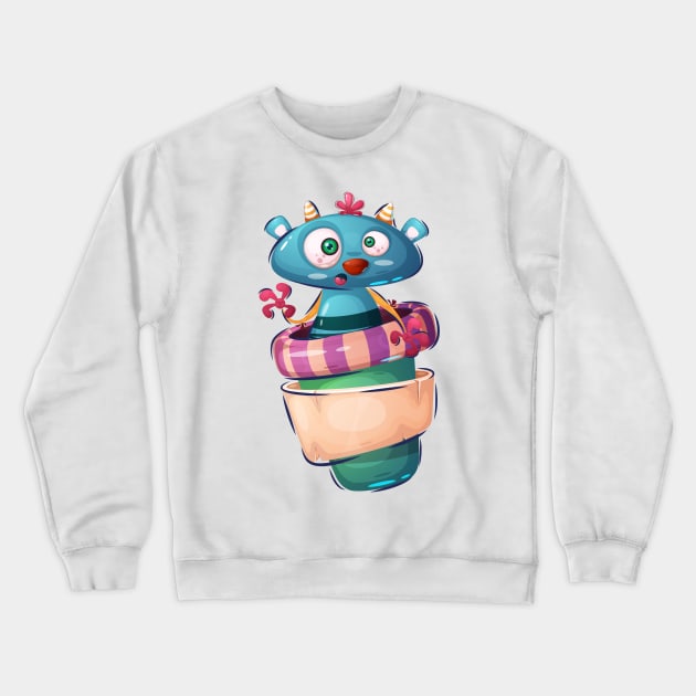 Funny cute Halloween monster cartoon Crewneck Sweatshirt by GiftsRepublic